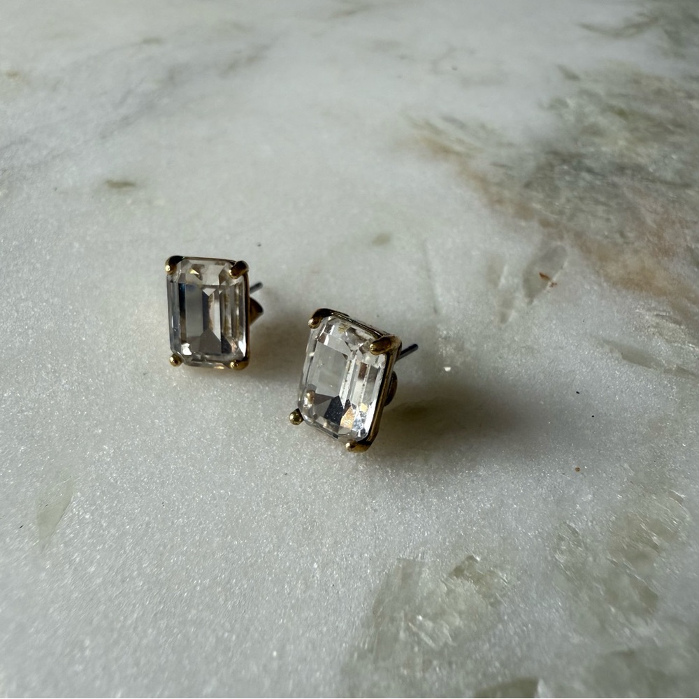 Kate Spade Gold Rectangular Stud Earrings - image 5